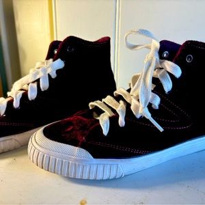 Tretorn Marley velvet high top sneakers